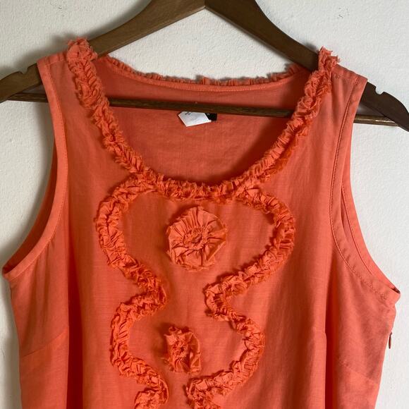 J Crew Size 8 Cotton Silk Blend Lightweight Tank Blouse Top Lined Peach Coral - Picture 2 of 12